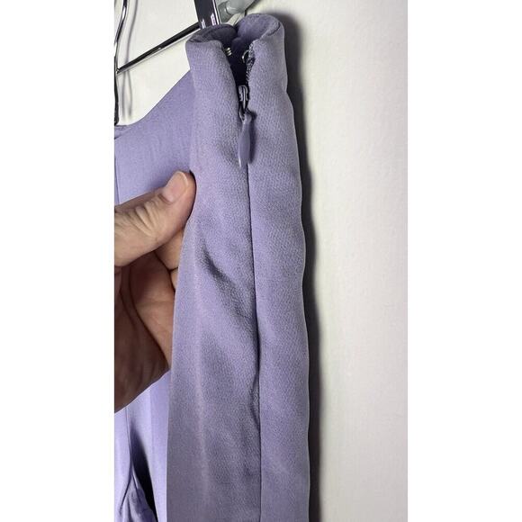 EILEEN FISHER Silk Georgette Crepe Full Length Side Zip Lilac Pants Petite M - Picture 4 of 8